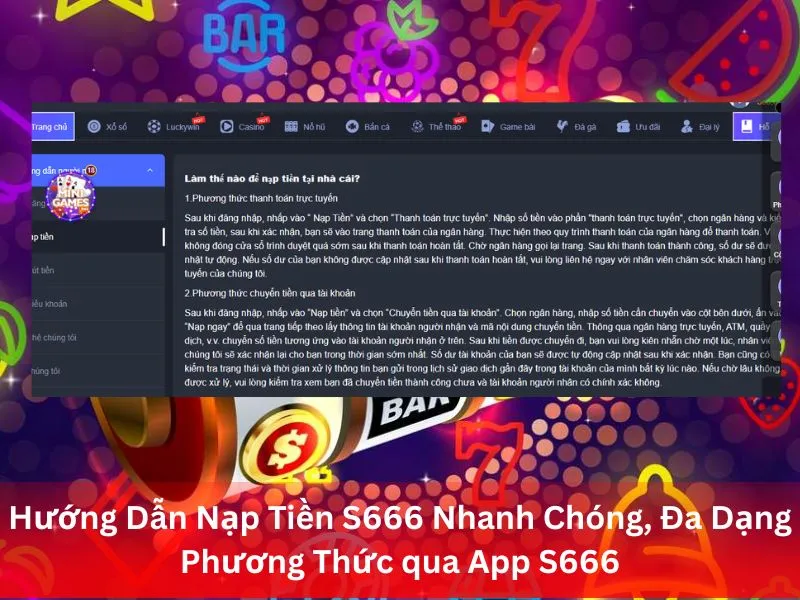 Hướng Dẫn Nạp Tiền S666