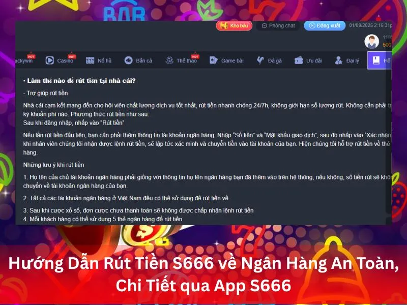 Hướng Dẫn Rút Tiền S666